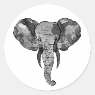 Adesivo Cabeça de Elefante Africano cinza