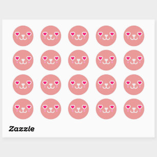 Adesivo Cabeça de gato Kawaii - branco rosa