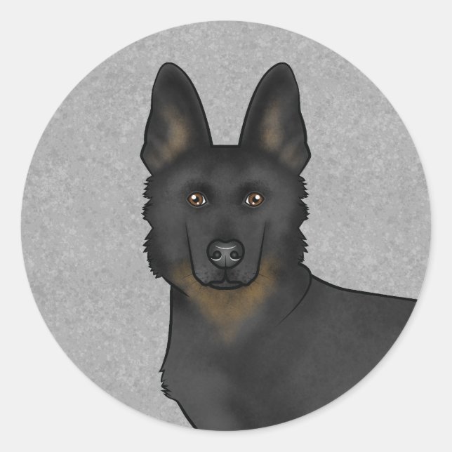 Adesivo Cabeça de German shepherd Bi-Black Fechada (Frente)