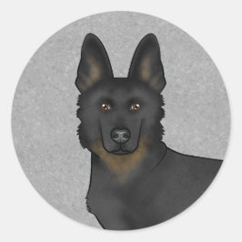 Adesivo Cabeça de German shepherd Bi-Black Fechada