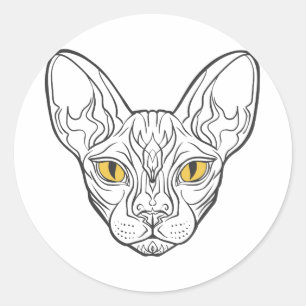Adesivo Cabeça de linha Gato egípcio - Escolha a cor de fu