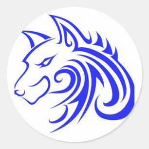 Adesivo Cabeça de Lobo Azul