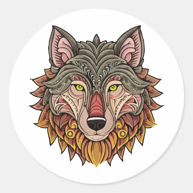 Adesivo Cabeça de lobo de frente (Frente)