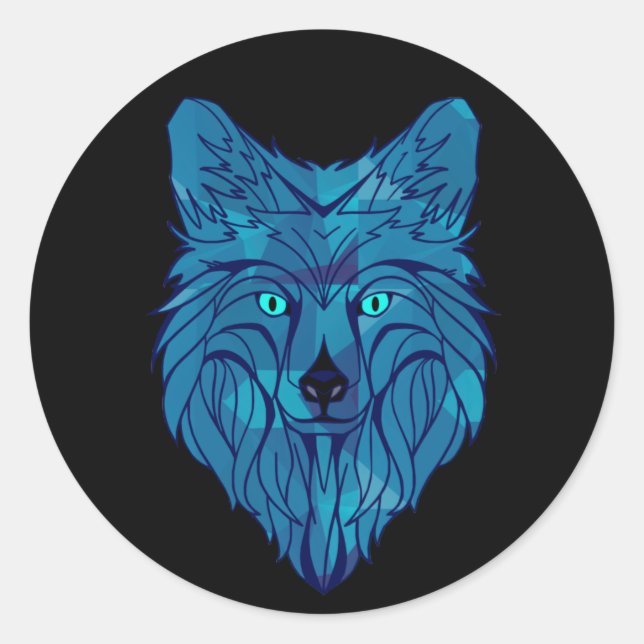 Adesivo Cabeça de Lobo Polar Azul (Frente)