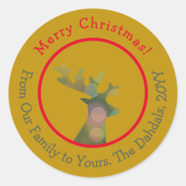 Adesivo Cabeça de Rebelde de Natal Personalizada Dourada