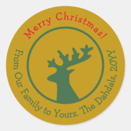 Adesivo Cabeça de Reinador de Natal Personalizada Vermelha