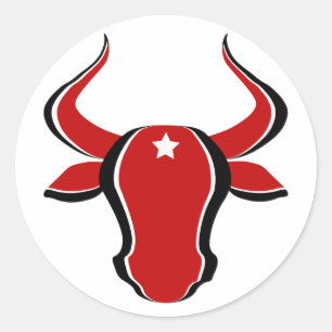 Adesivo Cabeça de touro vermelha com estrela