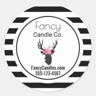 Adesivo Cabeça de veados geométricos com Strips de B&W