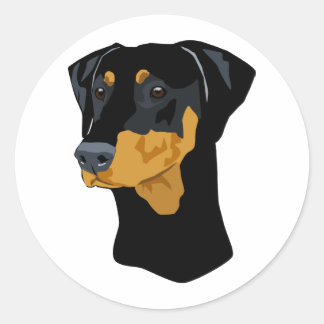 Adesivo Cabeça do Doberman, preto, Uncropped