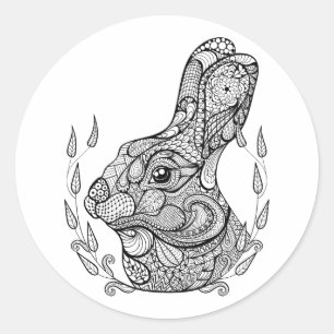 Adesivo Cabeça inspirada do coelho na grinalda