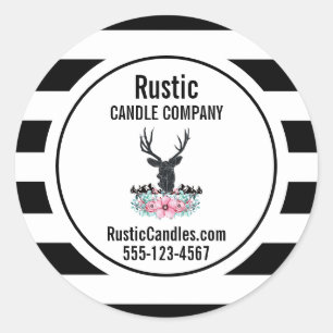 Adesivo Cabeça preta dos cervos com negócio das flores &