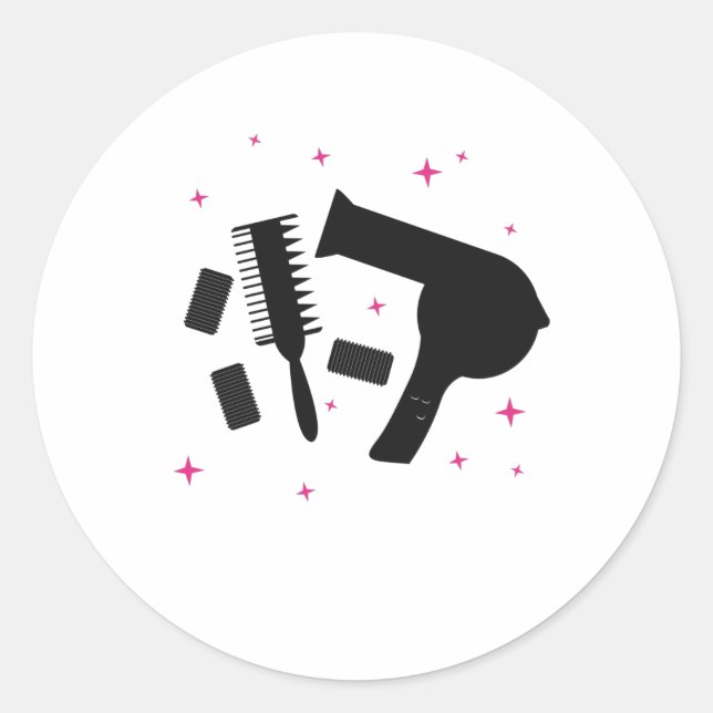 Adesivo Cabeleireiro Salão Hairdresser Logotipo Drenador d (Frente)