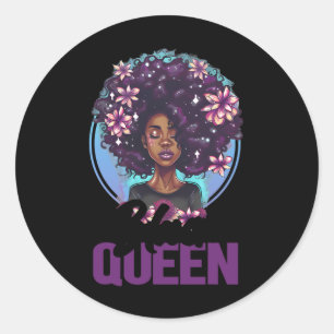 Adesivo Cabelo Afro Floral Preto Magia Rainha Negra Seu