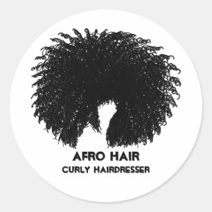 Adesivo Cabelo Afro Preto Crespo