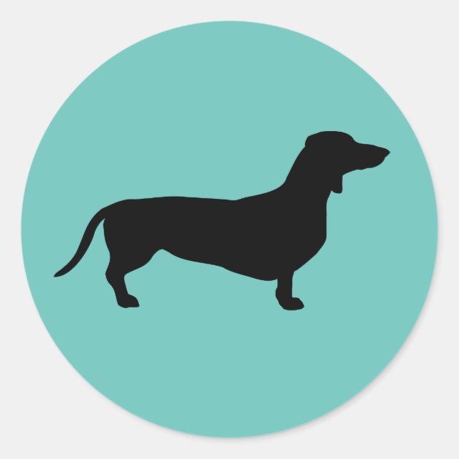 Adesivo Cabelo Curto Dachshund - Silhouette 1 (Frente)