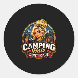 Adesivo Cabelo de camping não importa garota engraçada da
