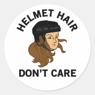 Adesivo Cabelo de capacete de hóquei Não se importe com