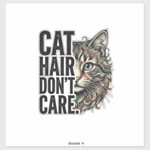 Adesivo Cabelo de Gato Não Me Importa Camiseta de Gato com
