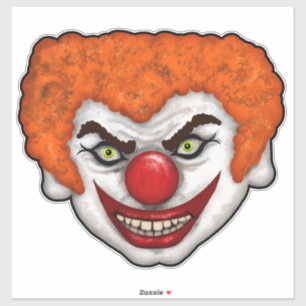 Adesivo Cabelo Laranja Assustador Face Palhaçada Art 20