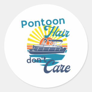 Adesivo Cabelo Pontoon Não se importa com o Barco de Verão