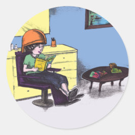 Adesivo Cabelo Seco num Salão de Bela