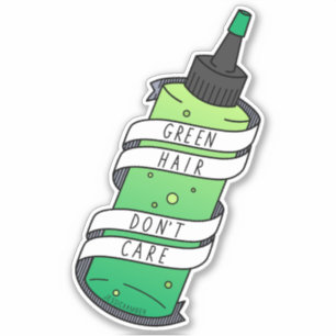 Adesivo Cabelo Verde Não se importa com o picareta