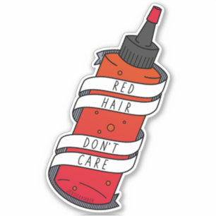 Adesivo Cabelo Vermelho Não se importa com o picareta