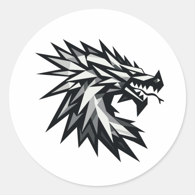 Adesivo Cabeza de dragón poligonal (Frente)