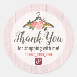 Adesivo Cabide Florido para Roupas Closet Boutique Obrigad