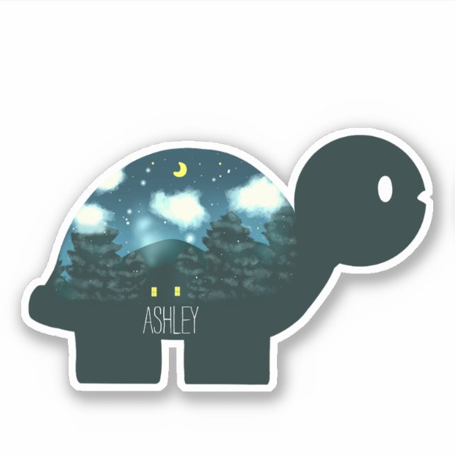 Adesivo Cabina De Céu Noturno Na Tartaruga Florestal (Frente)