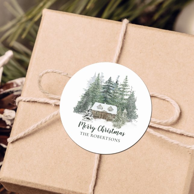 Adesivo Cabina de Natal Russo da Floresta de inverno (Criador carregado)