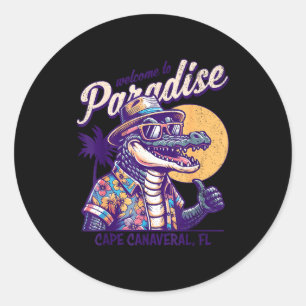 Adesivo Cabo canaveral florida jacaré estilo retrô