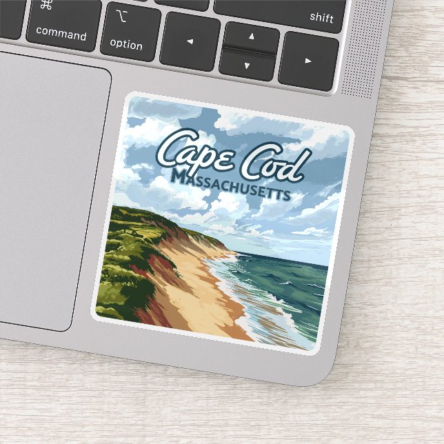 Adesivo Cabo Cod Beach Seashore Massachusetts Blue (Detalhe)