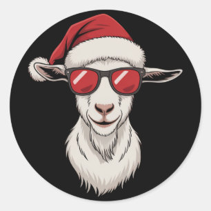 Adesivo Cabra Chapéu do Papai Noel Engraçado Fofo Animal d