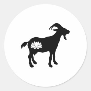 Adesivo Cabra Com Símbolo de Lótus Namaste Cabra Yoga _1