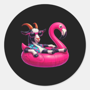 Adesivo Cabra de Verão Engraçada Rosa Festa de Piscina Hav