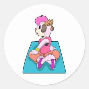 Adesivo Cabra em Yoga no tapete Yoga