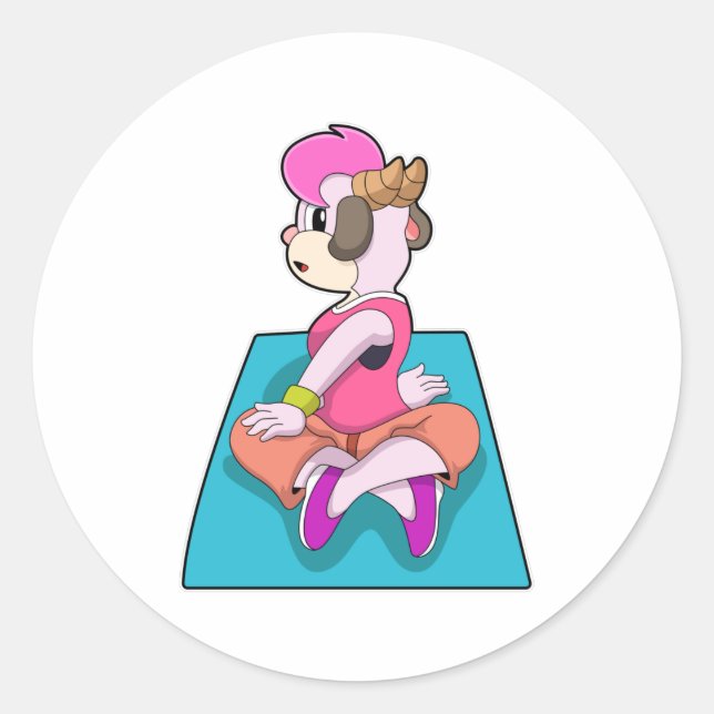 Adesivo Cabra em Yoga no tapete Yoga (Frente)