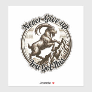 Adesivo Cabra Montês Capricornio Escalando Nunca Desista 