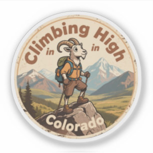 Adesivo Cabra Montês de Colorado Antiga Subindo