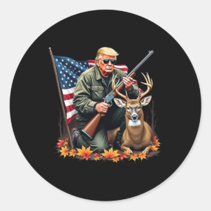 Adesivo Caça à estação de veados Vintage Trump Usa Flag Ca