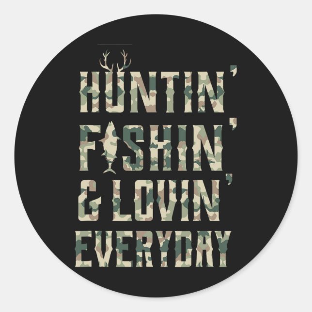 Adesivo Caça À Pesca Ama Todos Os Dias (Frente)