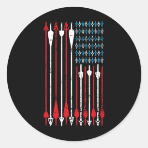 Adesivo Caça ao Arco Vintage American Flag Archery