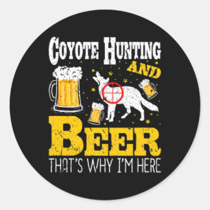Adesivo Caça ao Coyote Engraçado de Cerveja Bebendo