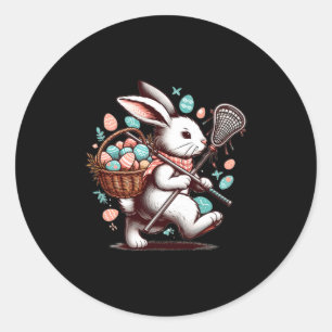 Adesivo Caça ao ovo de Páscoa feliz jogador de lacrosse co