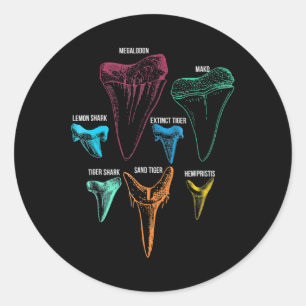 Adesivo Caça aos dentes de tubarão - Presentes de tubarão 