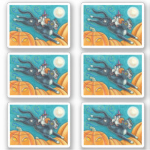 ADESIVO CAÇA BRANCA E GATO PRETO NA CAMADA ESCAVADOR