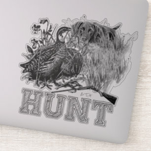 Adesivo Caça-codorniz com cão caçador