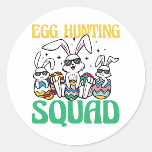 Adesivo Caça De Ovos Páscoa De Esquadrão Engraçada Criança