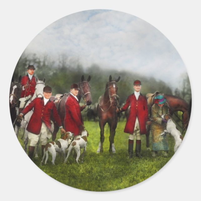 Adesivo Caçador - A caça à raposa - Tally-ho 1924 (Frente)